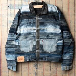 Custom Upcycled levis denim jacket , One of One Rework